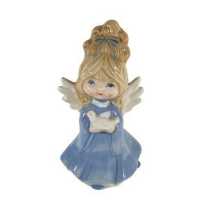 Vintage Kelvin's Exclusives Angel Holding Dove Midcentury Porcelain Collectible